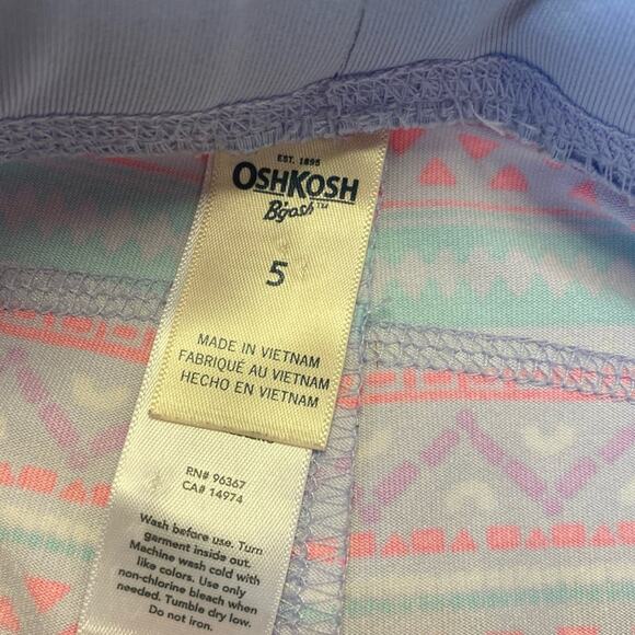 OshKosh B’gosh Cropped Leggings Size 5 Pink Gray Blue - Picture 4 of 4